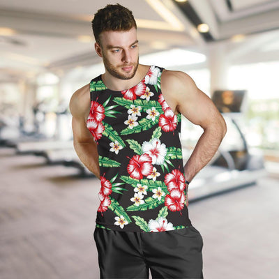 Hawaiian flower tropical leaves Men Tank Top