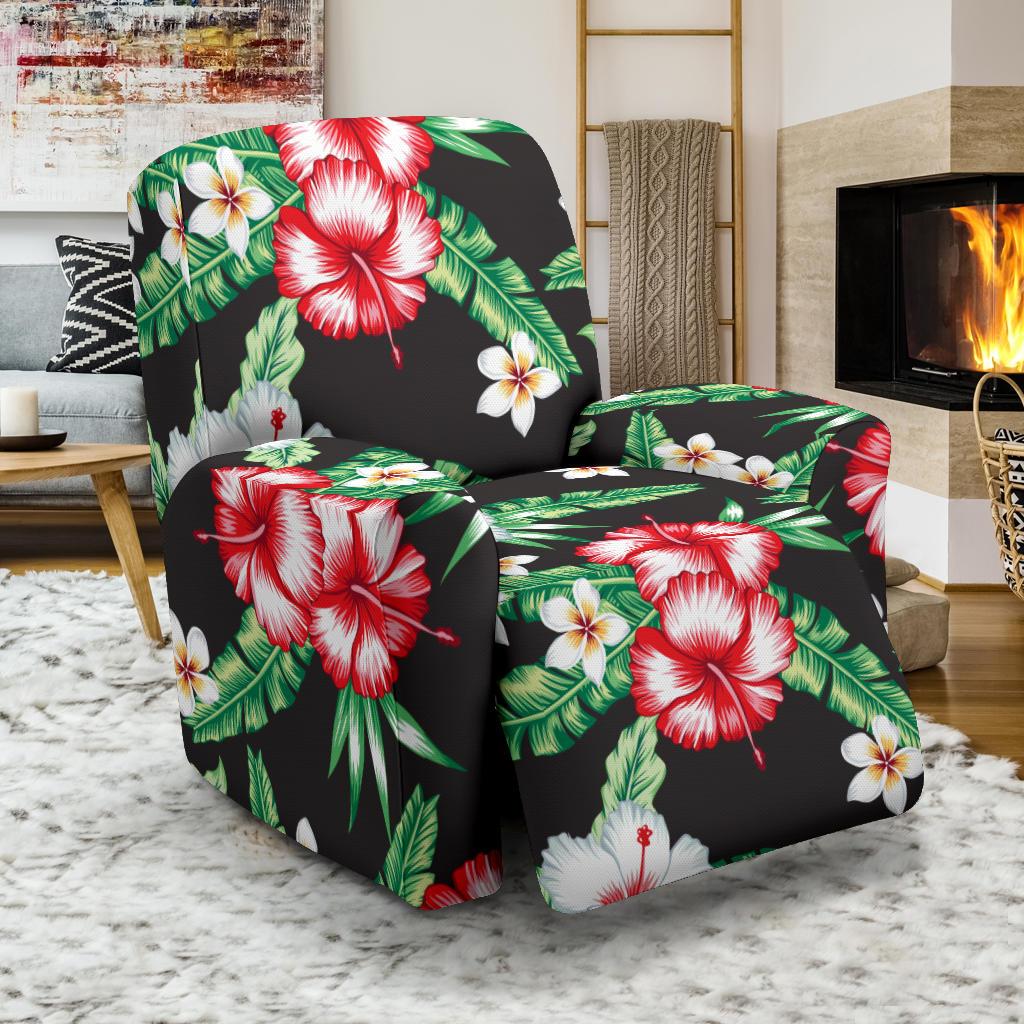 Hawaiian flower tropical leaves Recliner Slipcover-JORJUNE.COM