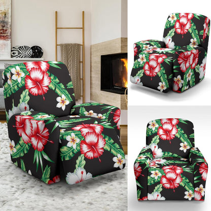 Hawaiian flower tropical leaves Recliner Slipcover-JORJUNE.COM