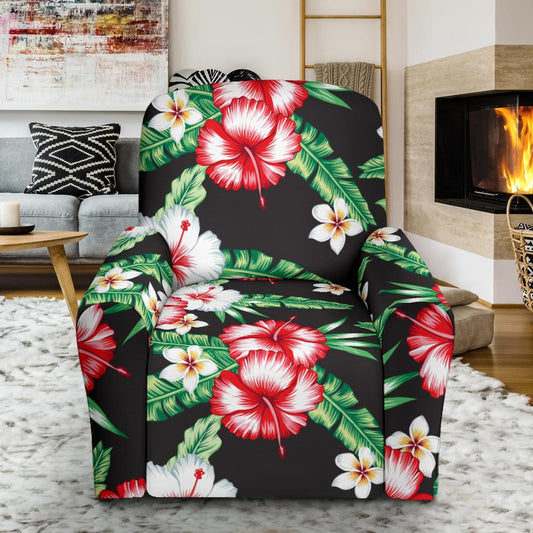 Hawaiian flower tropical leaves Recliner Slipcover-JORJUNE.COM