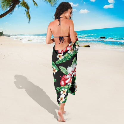 Hawaiian Flower Tropical Leaves Sarong Pareo Wrap