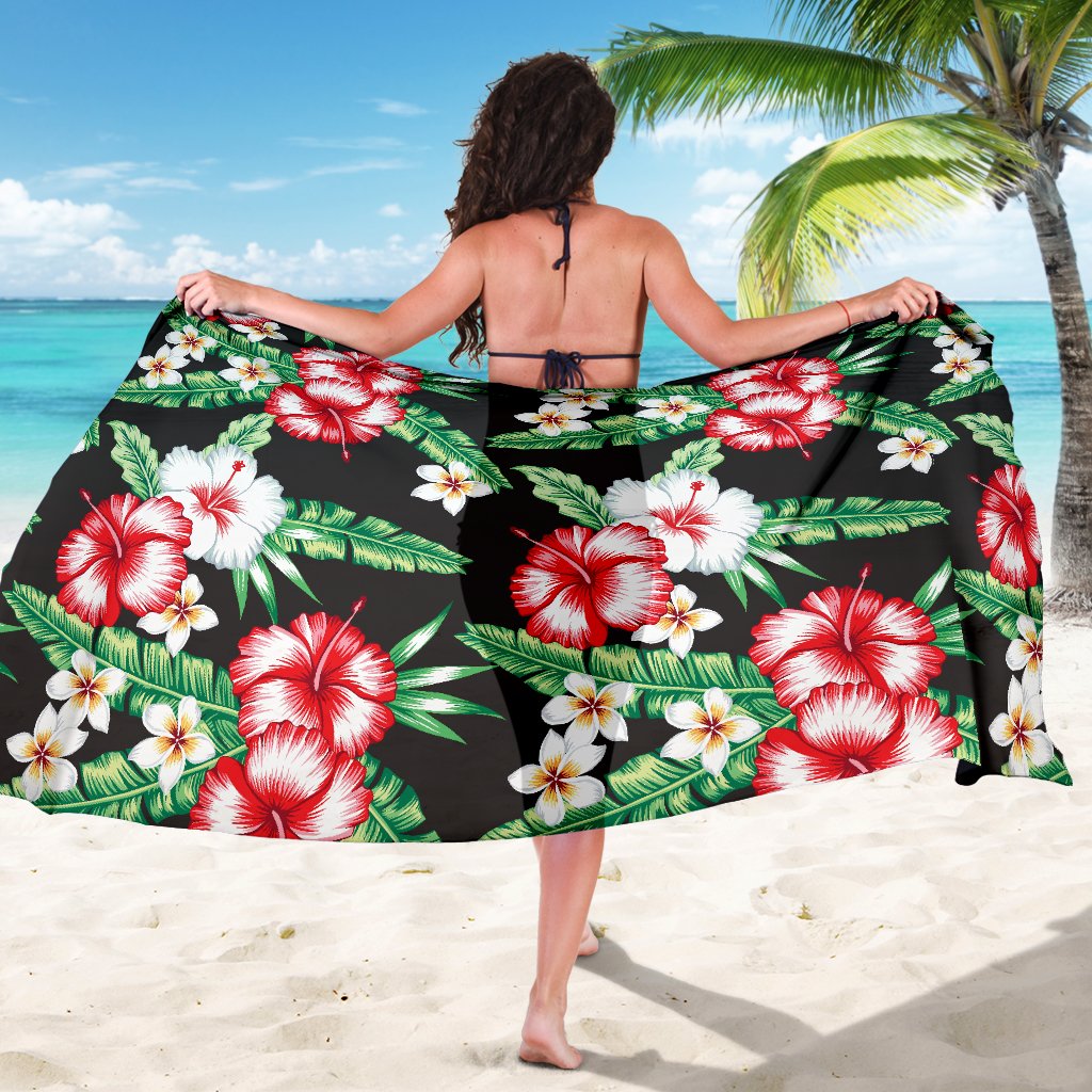 Hawaiian Flower Tropical Leaves Sarong Pareo Wrap