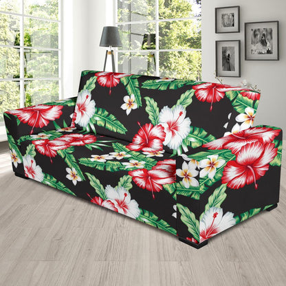 Hawaiian flower tropical leaves Sofa Slipcover-JORJUNE.COM
