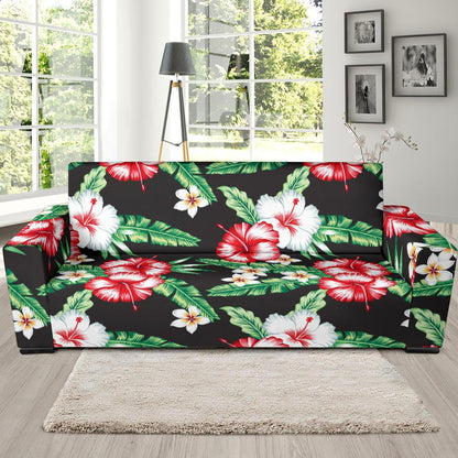 Hawaiian flower tropical leaves Sofa Slipcover-JORJUNE.COM