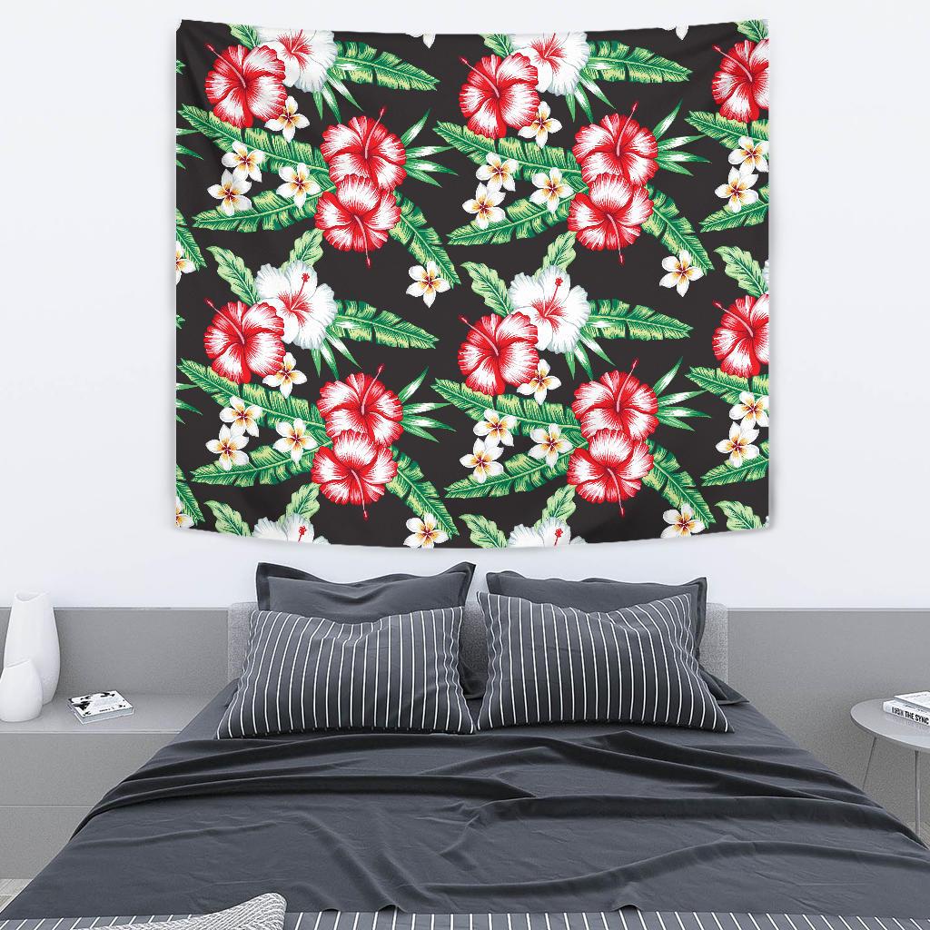 Hawaiian flower tropical leaves Tapestry