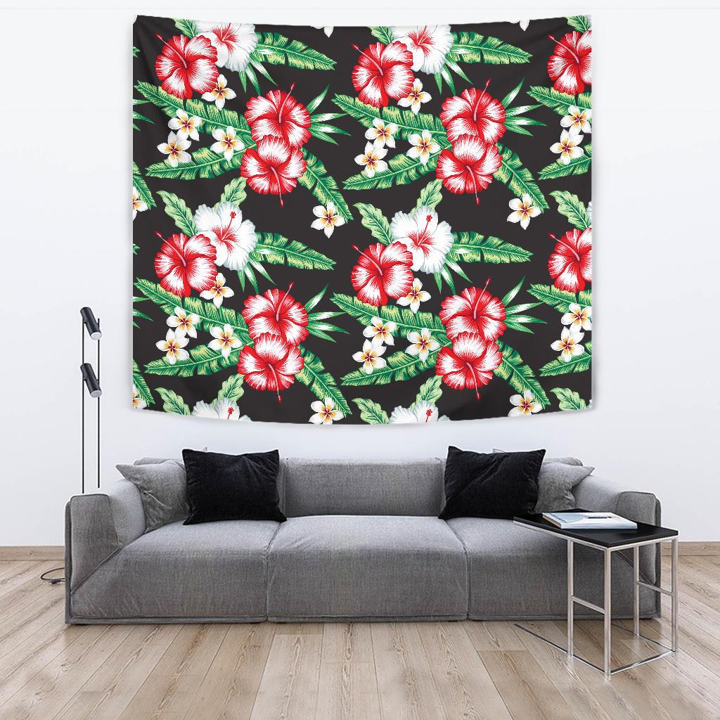 Hawaiian flower tropical leaves Tapestry