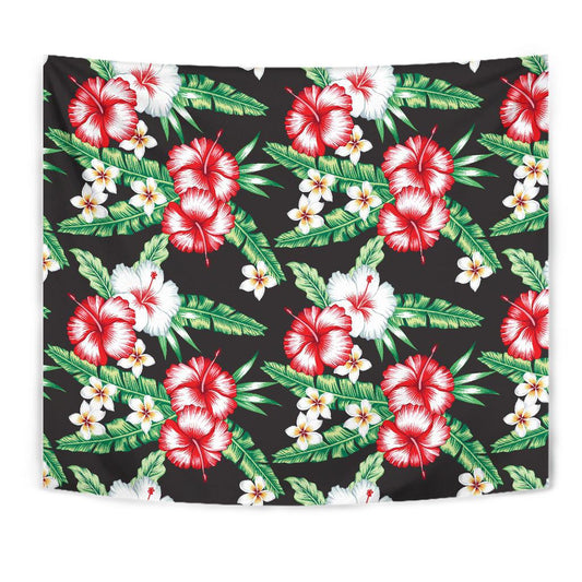 Hawaiian flower tropical leaves Tapestry