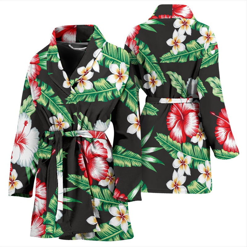 Hawaiian flower tropical leaves Women Bath Robe