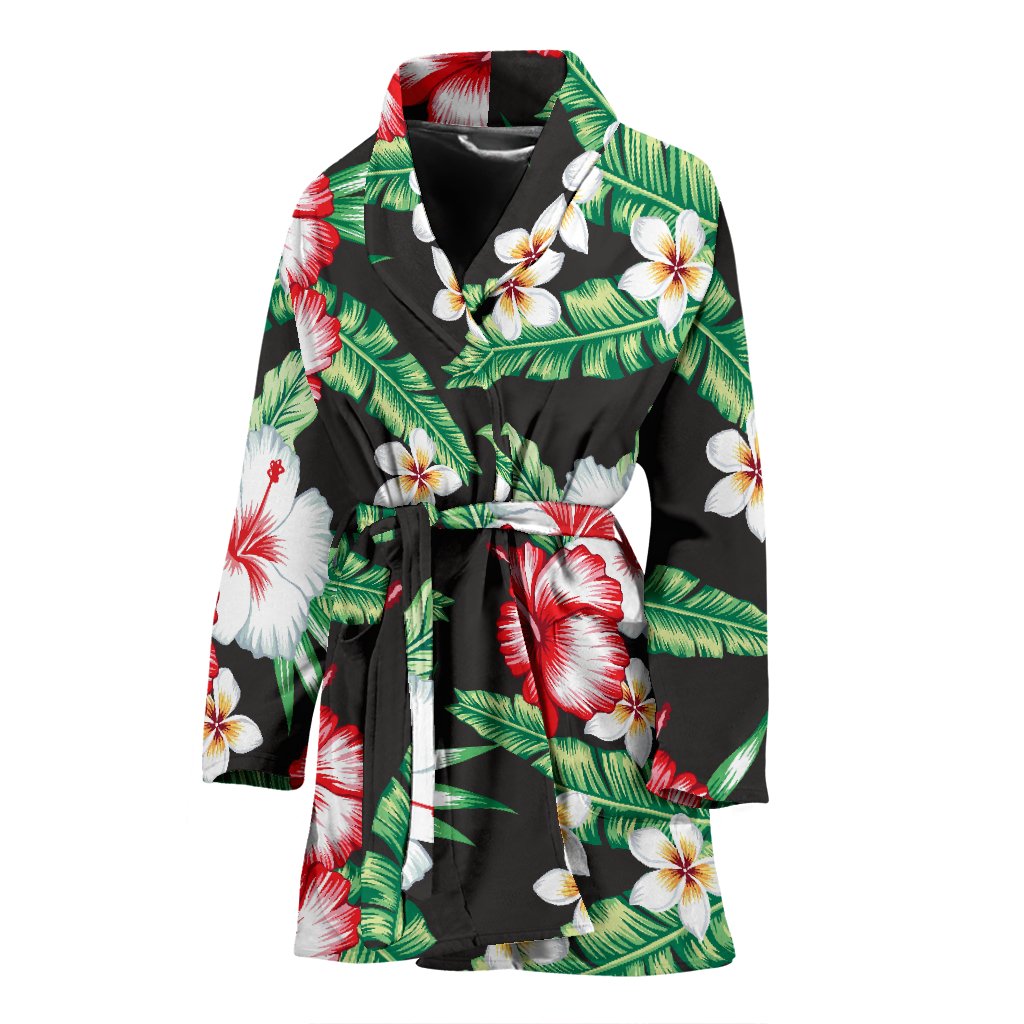 Hawaiian flower tropical leaves Women Bath Robe