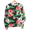 Hawaiian Flower Tropical Leaves Women Crewneck Sweatshirt