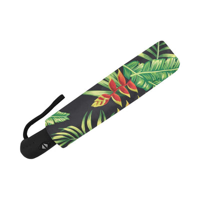 Hawaiian Flower Tropical Palm Automatic Foldable Umbrella