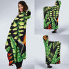 Hawaiian Flower Tropical Palm Leaves Hooded Blanket-JORJUNE.COM