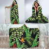 Hawaiian Flower Tropical Palm Leaves Hooded Blanket-JORJUNE.COM