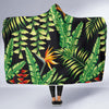 Hawaiian Flower Tropical Palm Leaves Hooded Blanket-JORJUNE.COM