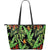 Hawaiian Flower Tropical Palm Leaves Large Leather Tote Bag