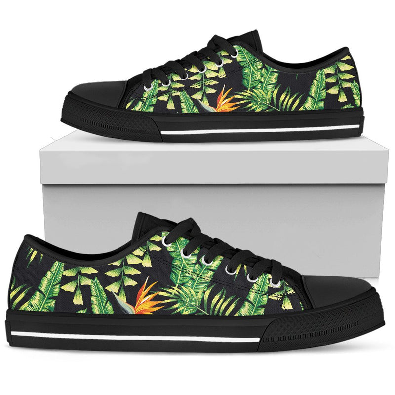 Hawaiian Flower Tropical Palm Leaves Men Low Top Shoes