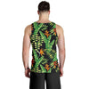 Hawaiian Flower Tropical Palm Leaves Men Tank Top