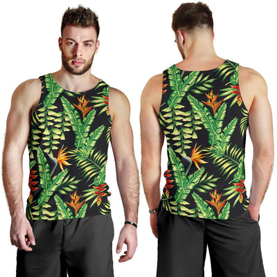 Hawaiian Flower Tropical Palm Leaves Men Tank Top