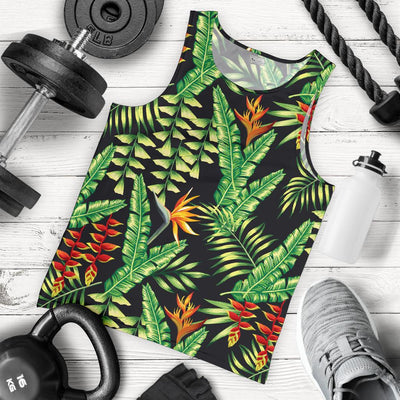 Hawaiian Flower Tropical Palm Leaves Men Tank Top