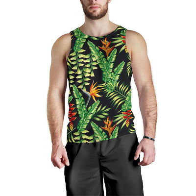 Hawaiian Flower Tropical Palm Leaves Men Tank Top