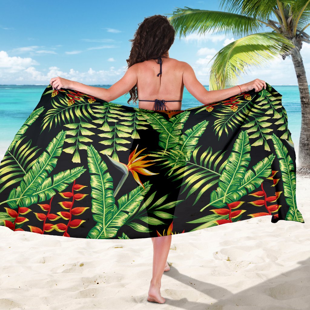 Hawaiian Flower Tropical Palm Leaves Sarong Pareo Wrap