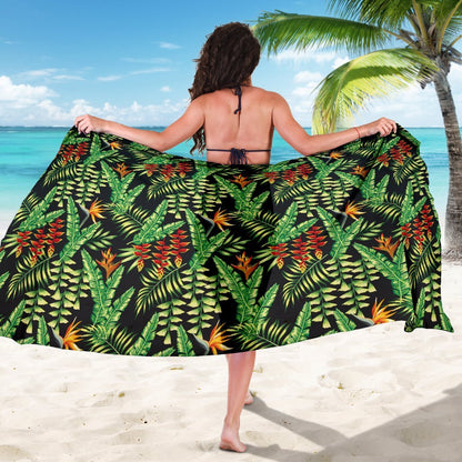 Hawaiian Flower Tropical Palm Leaves Beach Sarong Pareo Wrap