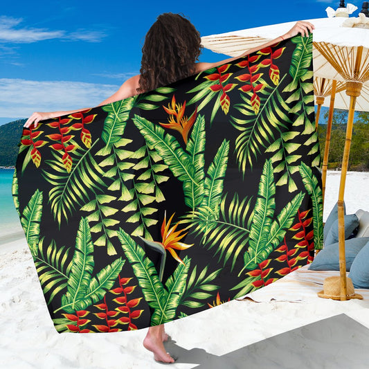Hawaiian Flower Tropical Palm Leaves Sarong Pareo Wrap