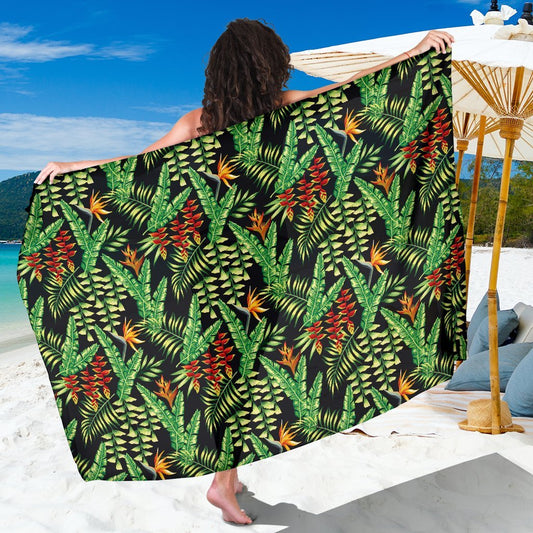Hawaiian Flower Tropical Palm Leaves Beach Sarong Pareo Wrap