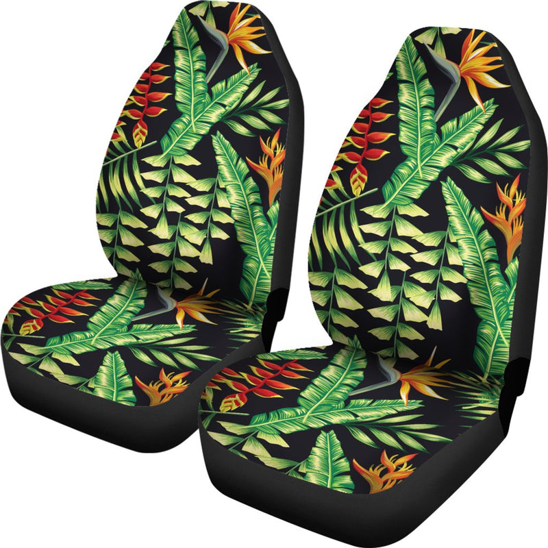Hawaiian Flower Tropical Palm Leaves Universal Fit Car Seat Covers