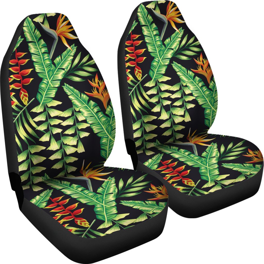 Hawaiian Flower Tropical Palm Leaves Universal Fit Car Seat Covers