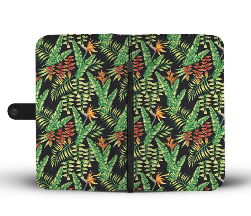 Hawaiian Flower Tropical Palm Leaves Wallet Phone Case