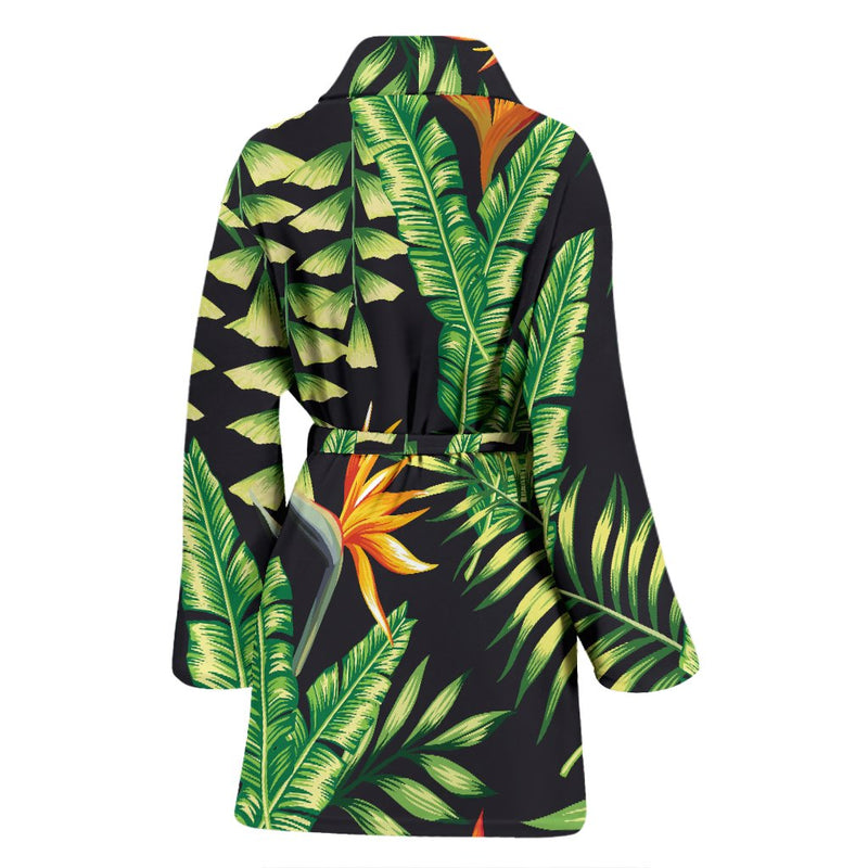 Hawaiian Flower Tropical Palm Leaves Women Bath Robe