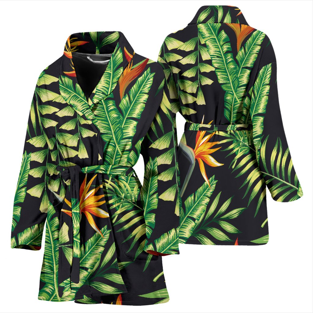 Hawaiian Flower Tropical Palm Leaves Women Bath Robe