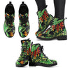 Hawaiian Flower Tropical Palm Leaves Women Leather Boots