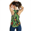 Hawaiian Flower Tropical Palm Leaves Women Racerback Tank Top