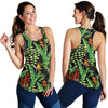 Hawaiian Flower Tropical Palm Leaves Women Racerback Tank Top