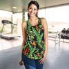 Hawaiian Flower Tropical Palm Leaves Women Racerback Tank Top