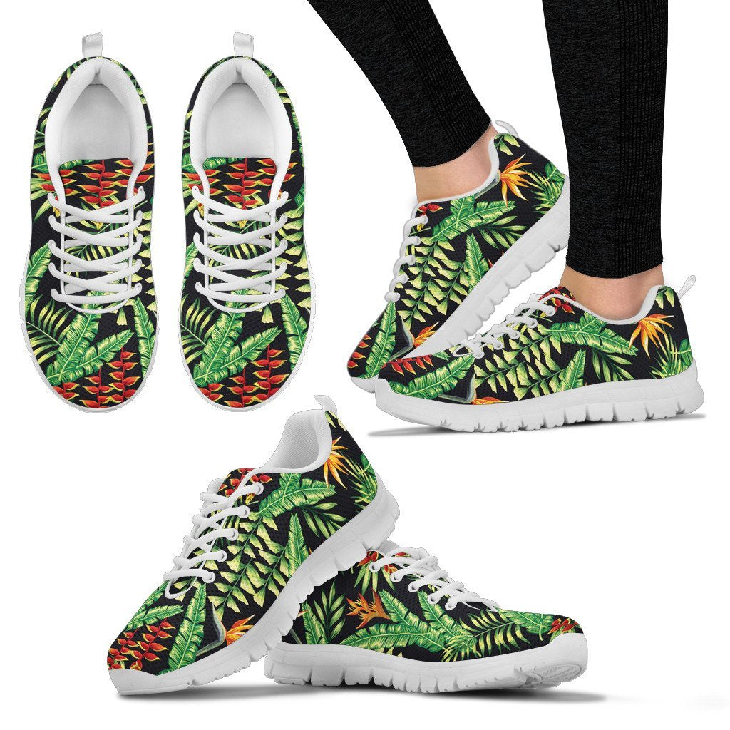 Hawaiian Flower Tropical Palm Leaves Women Sneakers