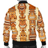 Hawaiian Polynesian Tiki Pattern Men Casual Bomber Jacket