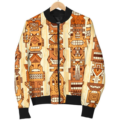 Hawaiian Polynesian Tiki Pattern Men Casual Bomber Jacket