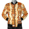 Hawaiian Polynesian Tiki Pattern Men Casual Bomber Jacket