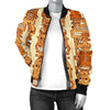 Hawaiian Polynesian Tiki Pattern Women Casual Bomber Jacket