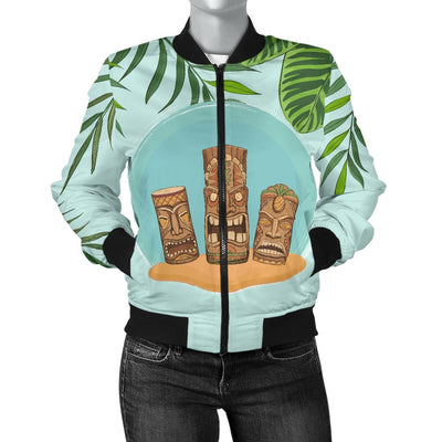 Hawaiian Polynesian Tiki Women Casual Bomber Jacket