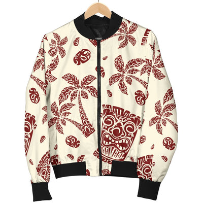 Hawaiian Polynesian Tribal Tiki Pattern Men Casual Bomber Jacket