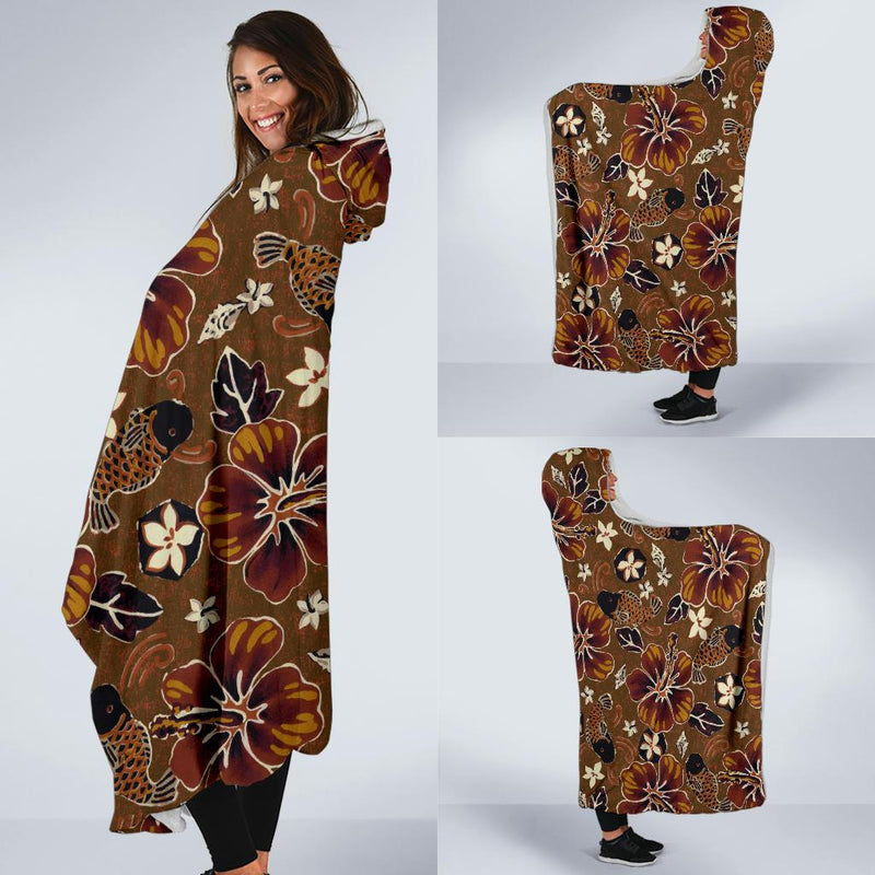 Hawaiian Themed Pattern Print Design H01 Hooded Blanket-JORJUNE.COM