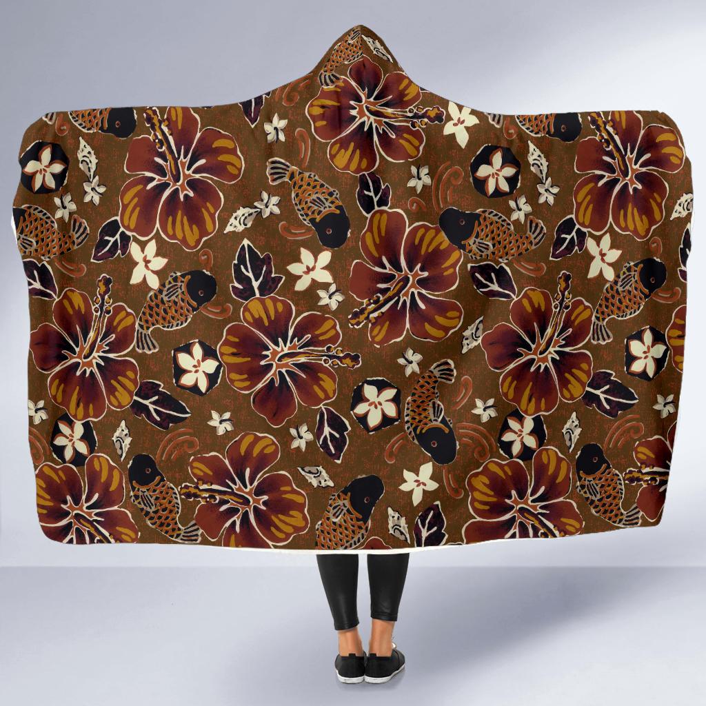 Hawaiian Themed Pattern Print Design H01 Hooded Blanket-JORJUNE.COM