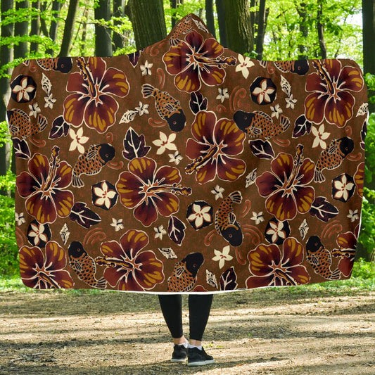Hawaiian Themed Pattern Print Design H01 Hooded Blanket-JORJUNE.COM
