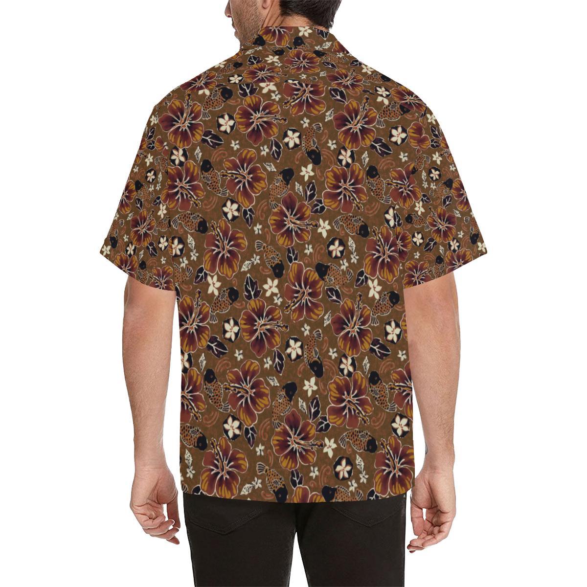 Hawaiian Themed Pattern Print Design H01 Men Hawaiian Shirt-JorJune