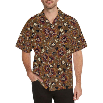Hawaiian Themed Pattern Print Design H01 Men Hawaiian Shirt-JorJune