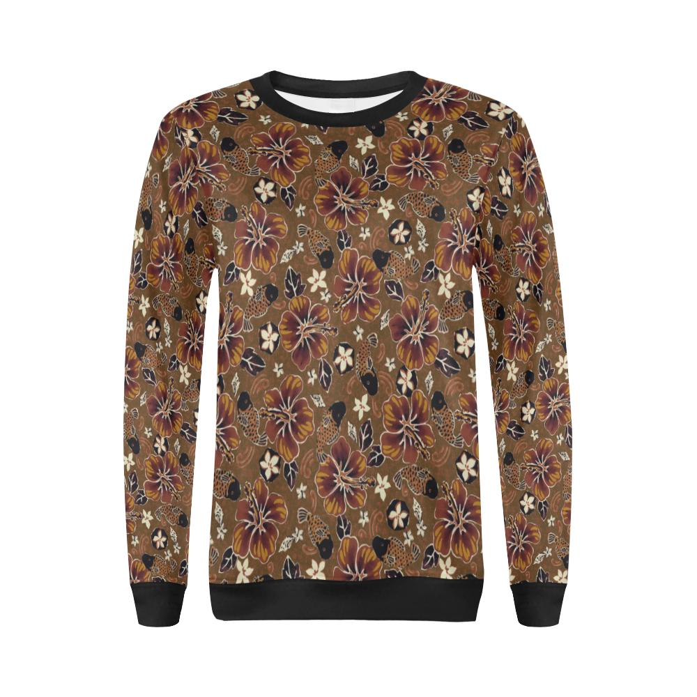 Hawaiian Themed Pattern Print Design H01 Women Long Sleeve Sweatshirt-JorJune